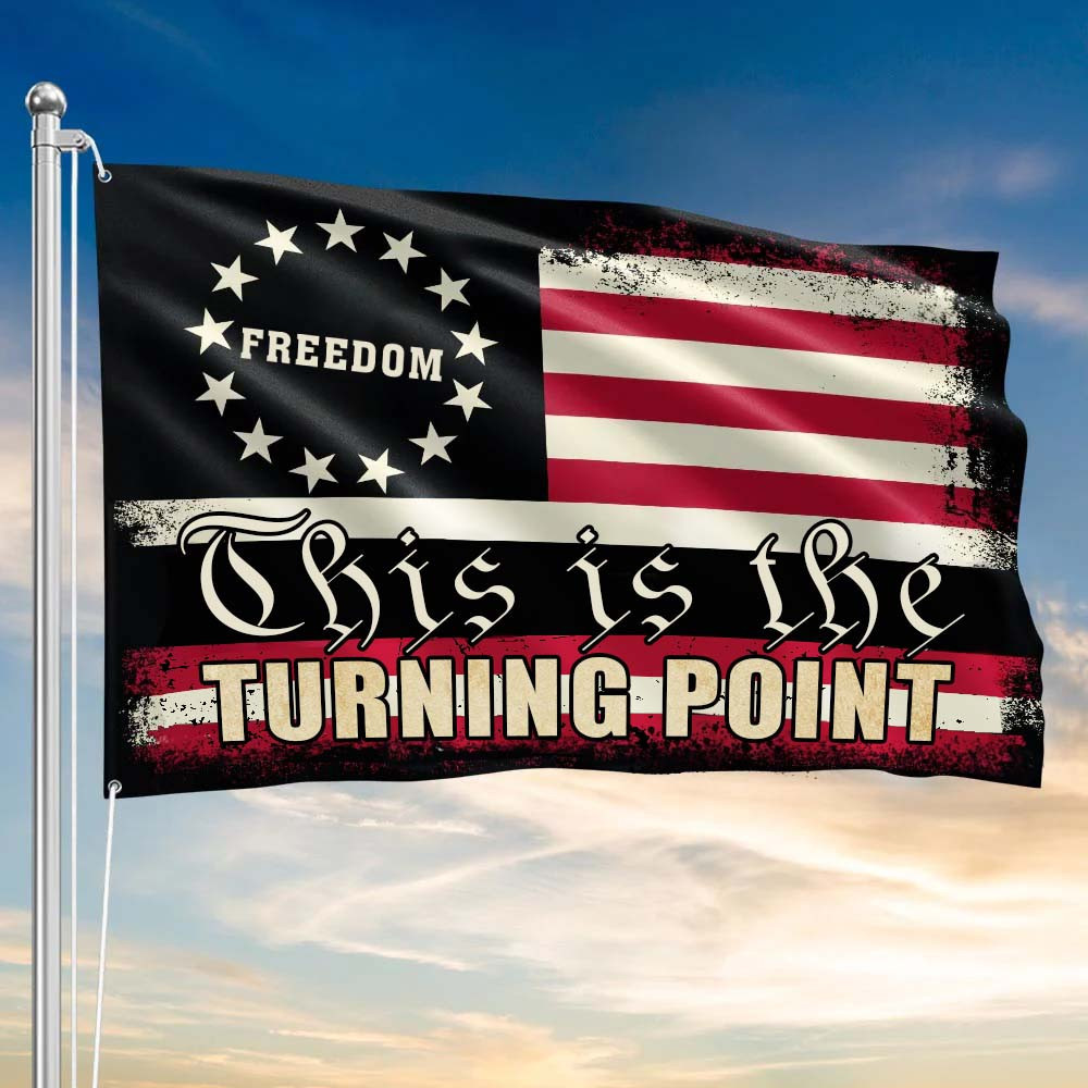 Charlie Kirk This Is The Turning Point Flag Freedom USA Flag Charlie Kirk Merchandise