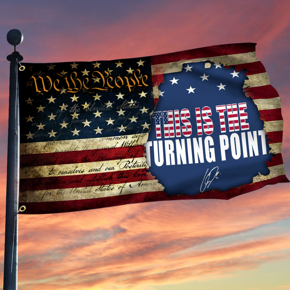 Charlie Kirk This Is The Turning Point Flag Turning Point TPUSA Merch Gifts