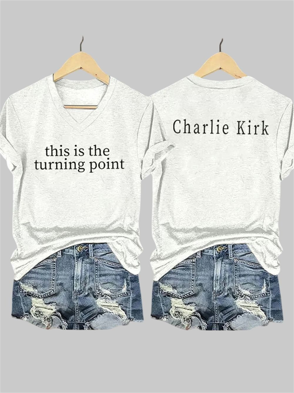Charlie Kirk This is the Turning Point V-neck Shirt In Loving Memory Gifts For Her
