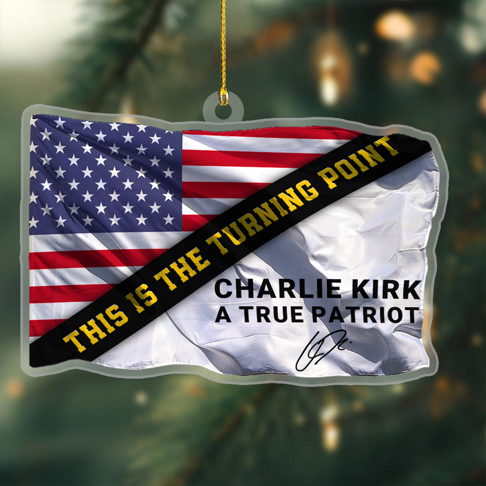 Charlie Kirk TPUSA Acrylic Christmas Ornament A True Patriot Signed Charlie Kirk Xmas Decor