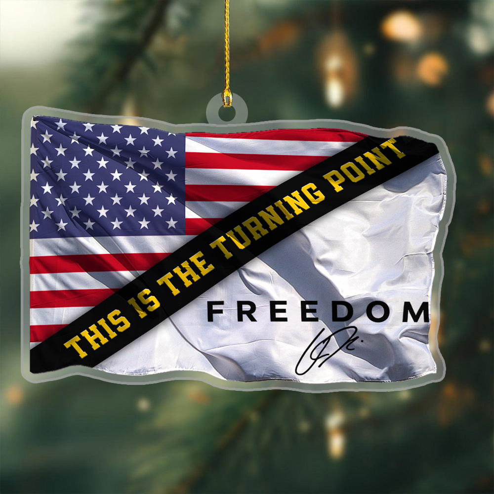 Charlie Kirk TPUSA Acrylic Christmas Ornament Freedom Signed Tribute Charlie Kirk Xmas Decor