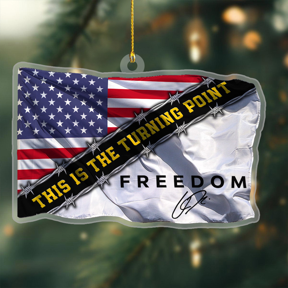 Charlie Kirk TPUSA Acrylic Christmas Ornament Freedom Signed Tribute Charlie Kirk Xmas Gifts