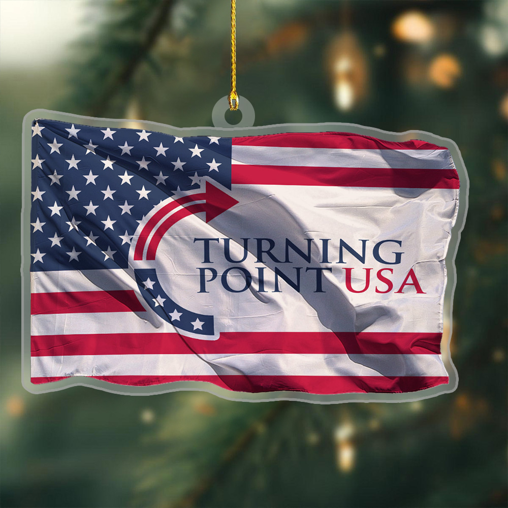 Charlie Kirk TPUSA Acrylic Christmas Ornament Turning Point USA Proud Xmas Decor