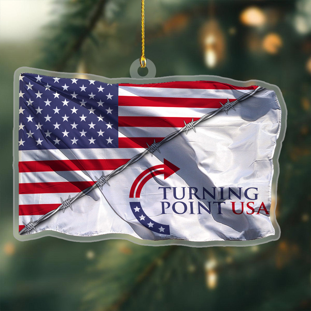 Charlie Kirk TPUSA Acrylic Christmas Ornament Turning Point USA Proud Xmas Tree Decor