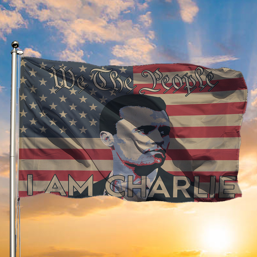 Charlie Kirk TPUSA Flag We The People I Am Charlie Kirk Forever In Our Hearts CK Decor