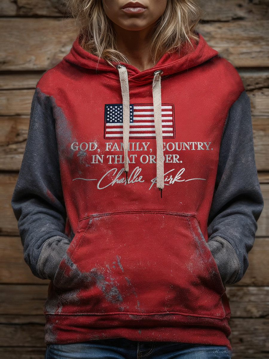 Charlie Kirk TPUSA Freedom Hoodie God Family Country Tribute Turning Point Merch