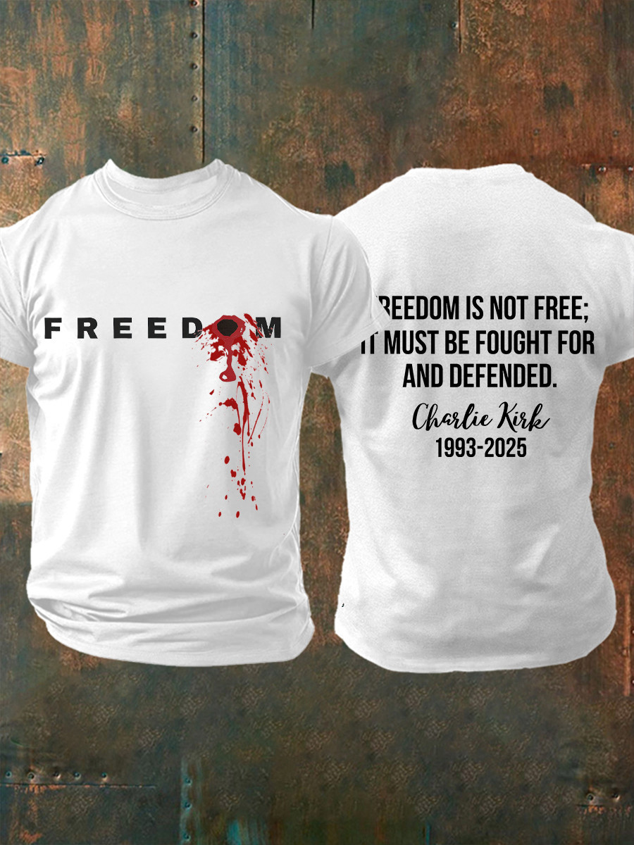 Charlie Kirk TPUSA Freedom T-Shirt Freedom Is Not Free Signed Charlie Kirk Clothing