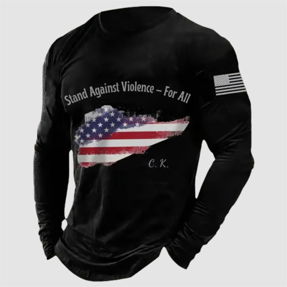 Charlie Kirk TPUSA Long Sleeve Shirt Stand Against Violence For All Tribute Clothing
