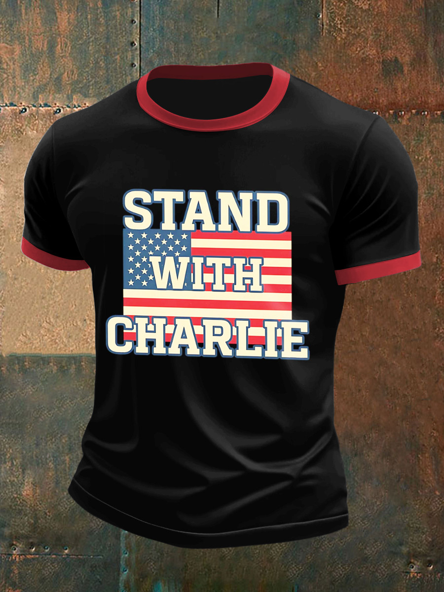 Charlie Kirk TPUSA Merch T-Shirt Stand With Charlie 1993 2025 Best Tribute Clothing