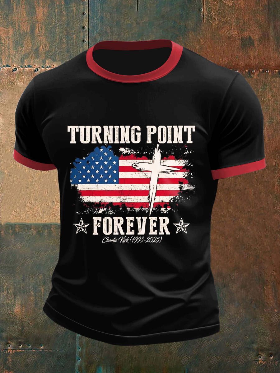 Charlie Kirk TPUSA Merch T-Shirt Turning Point Forever Great American Patriot Tribute Shirt