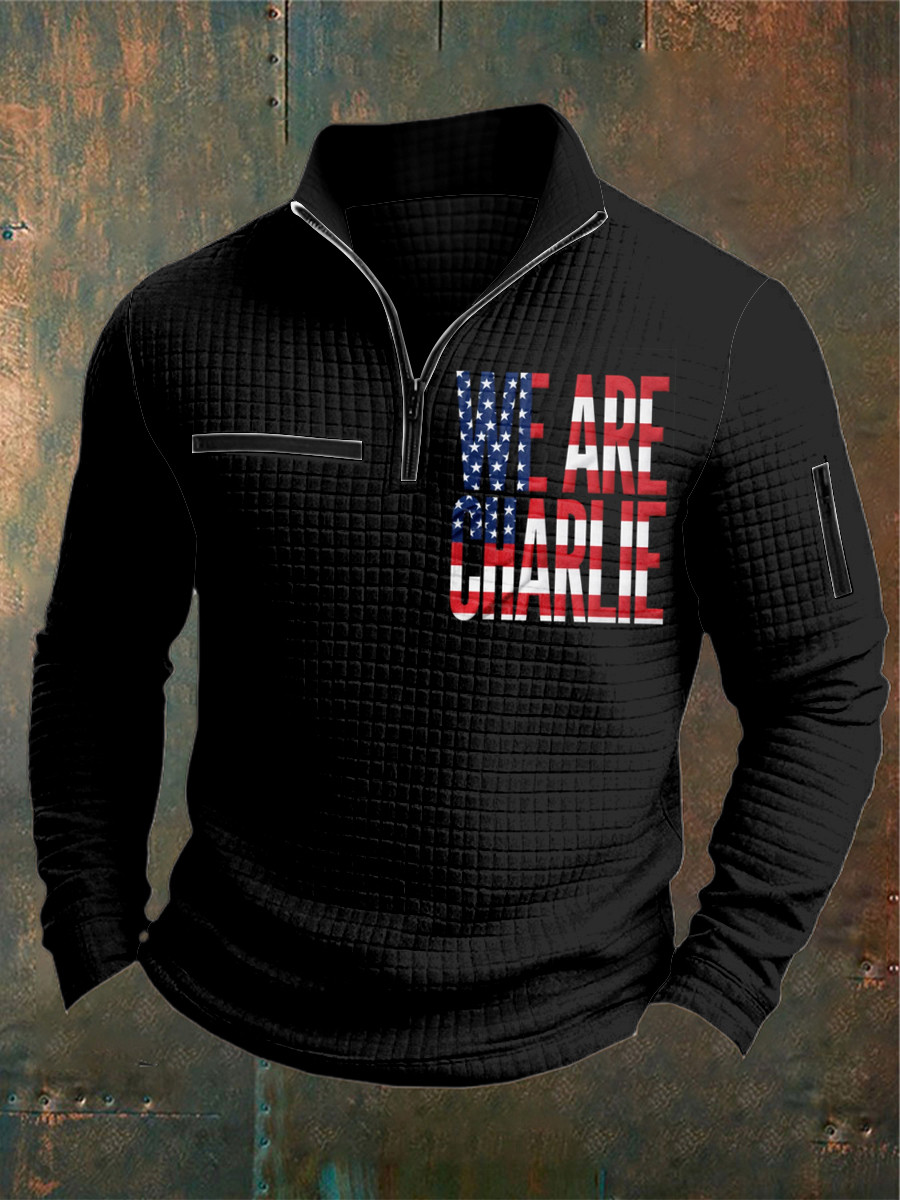 Charlie Kirk TPUSA Merch Zipped Sweatshirt Stand With Charlie 1993 2025 Best Tribute Clothing