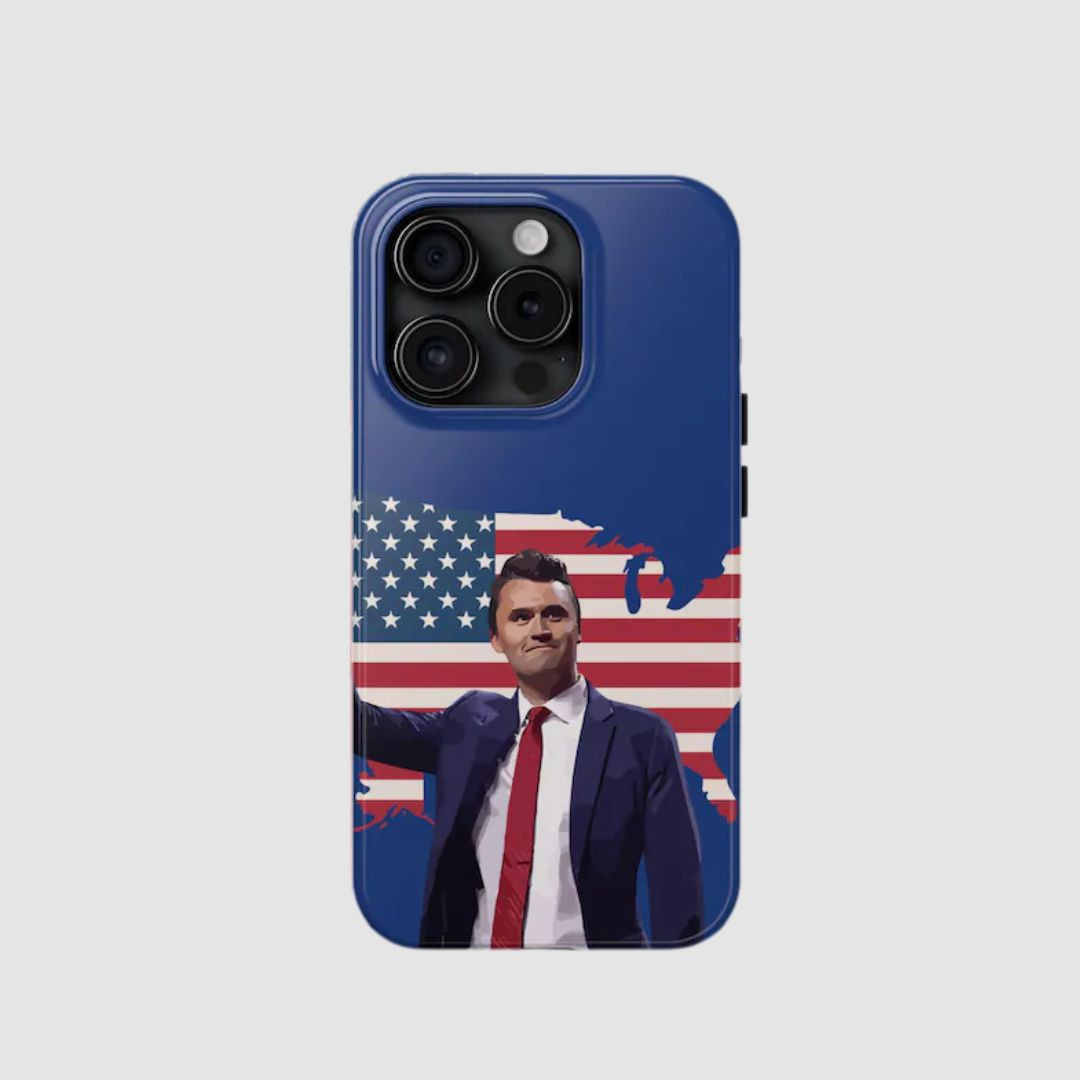 Charlie Kirk TPUSA Phone Case USA Flag Turning Point Freedom Merch Gift Ideas