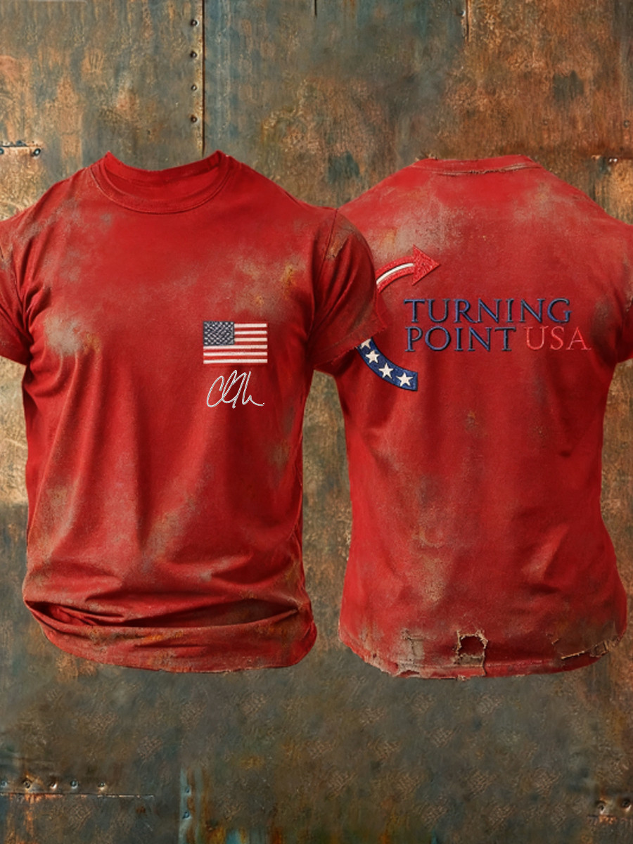 Charlie Kirk TPUSA T-Shirt Turning Point USA Proud Turning Point 47 Signed Freedom Shirt