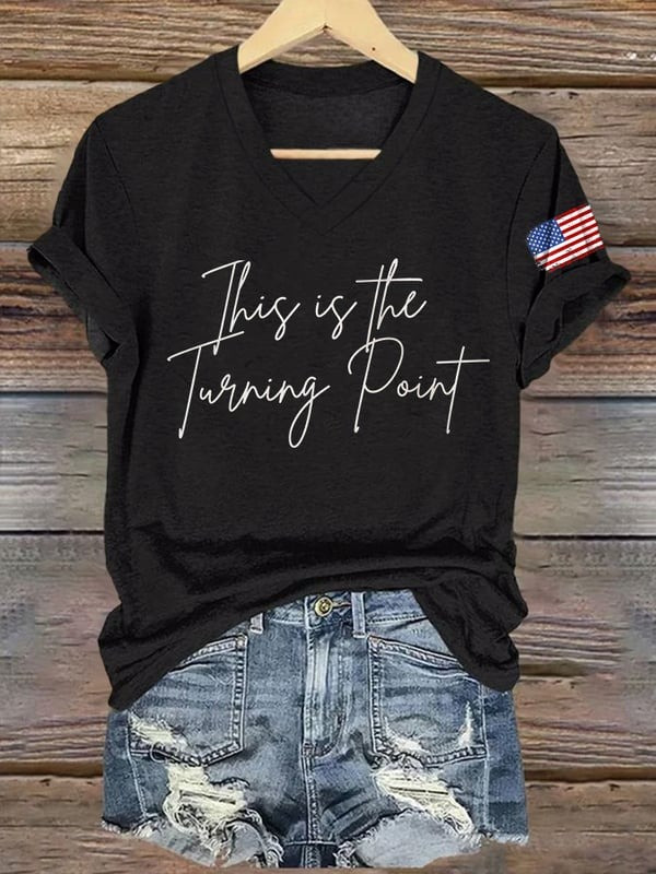 Charlie Kirk TPUSA V-neck Shirt This Is The Turning Point Proud Commemorative Shirt Merch
