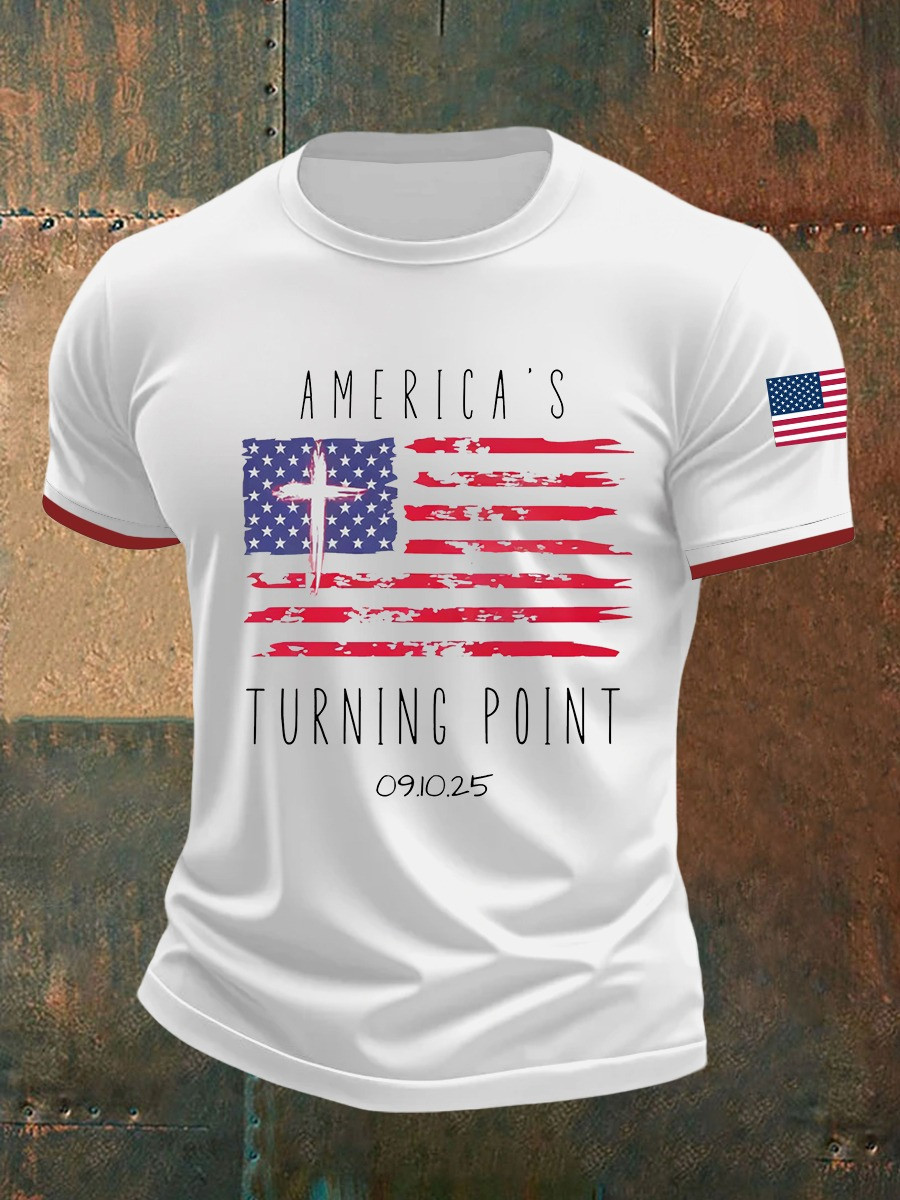 Charlie Kirk Tribute T-Shirt America's Turning Point Oct 9 2025 Holy Cross Christians Gifts Charlie Kirk Tribute T-Shirt America's Turning Point Oct 9 2025 Holy Cross Christians Gifts