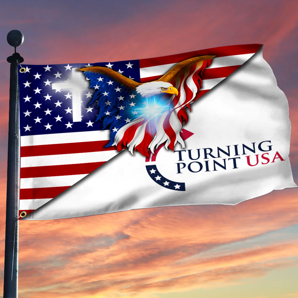 Charlie Kirk Turning Point Flag Eagle TPUSA U.S Flag Charlie Kirk 47 Gifts For Outside Decor