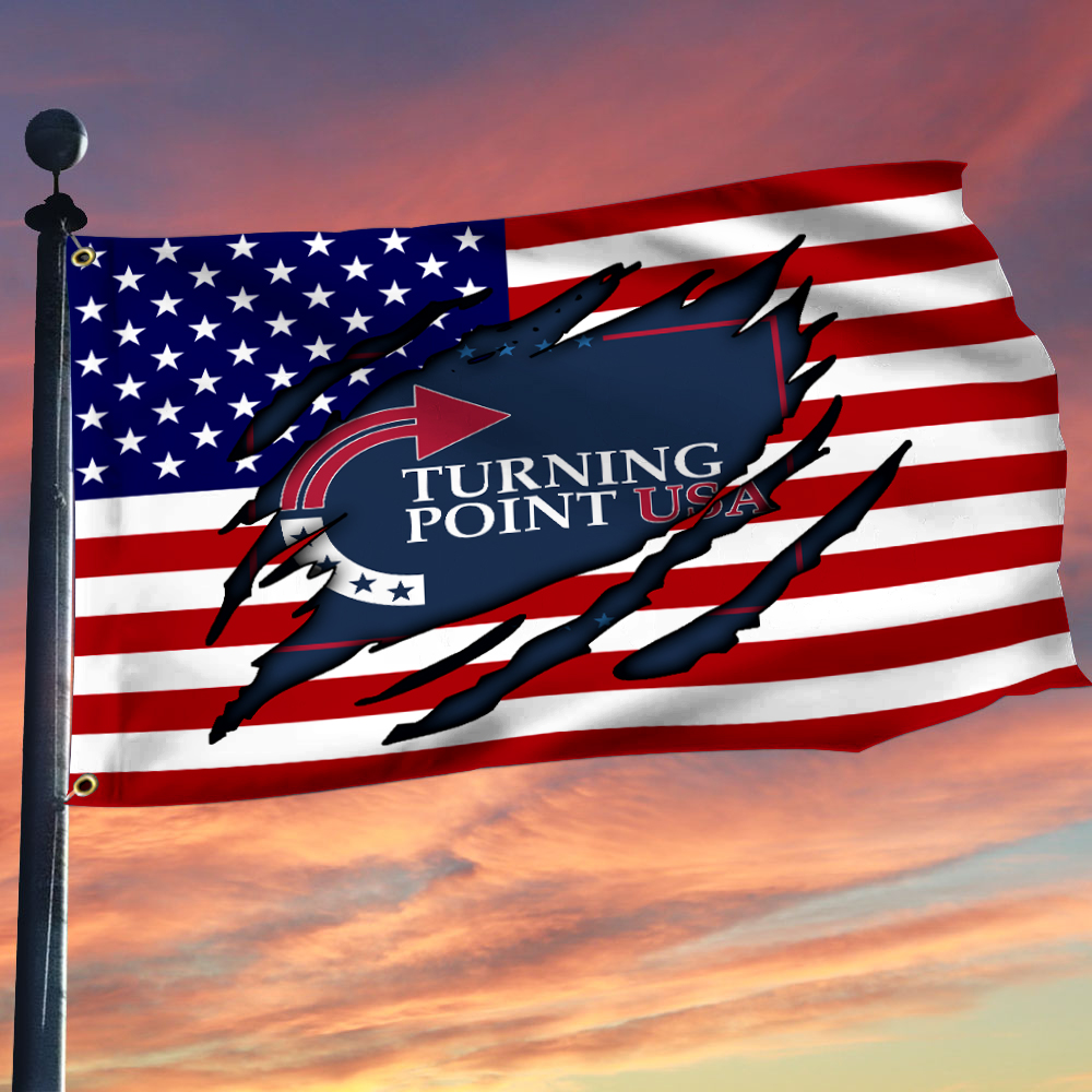 Charlie Kirk Turning Point Flag RIP Charlie Kirk Flag Turning Point USA Merch Patriotic Decoration