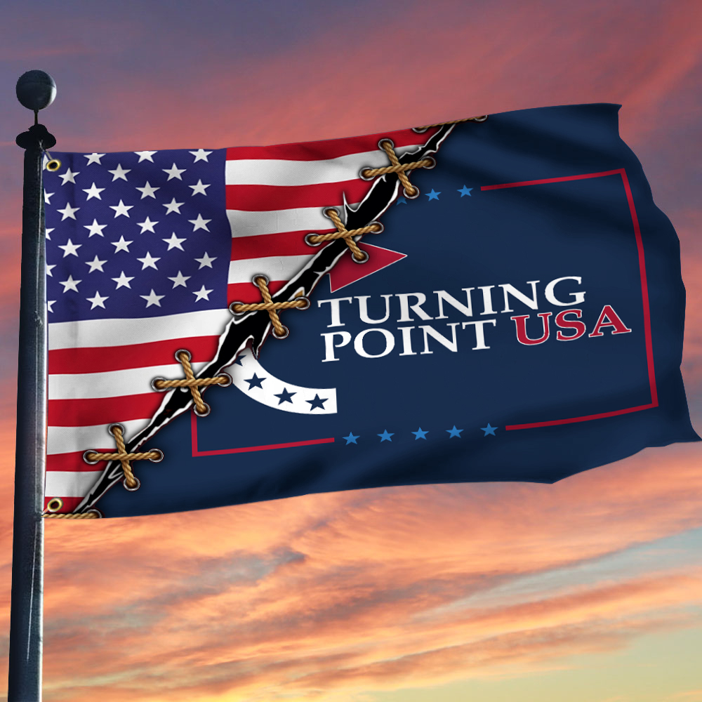 Charlie Kirk Turning Point Flag RIP Charlie Kirk Flag Turning Point USA Merch Patriotics Decorations
