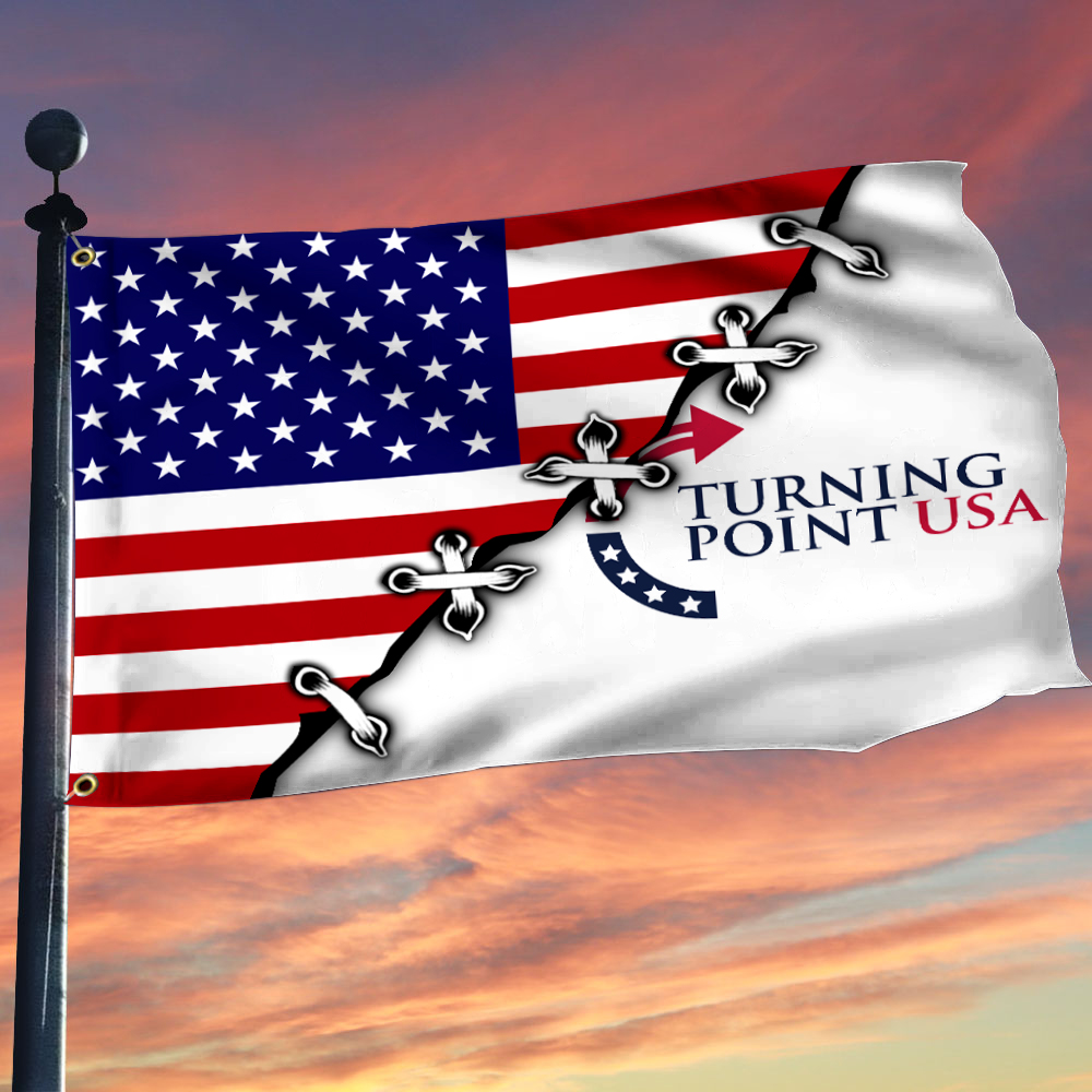 Charlie Kirk Turning Point Flag RIP Charlie Kirk TPUSA Freedom Merch Patriotic Decorations