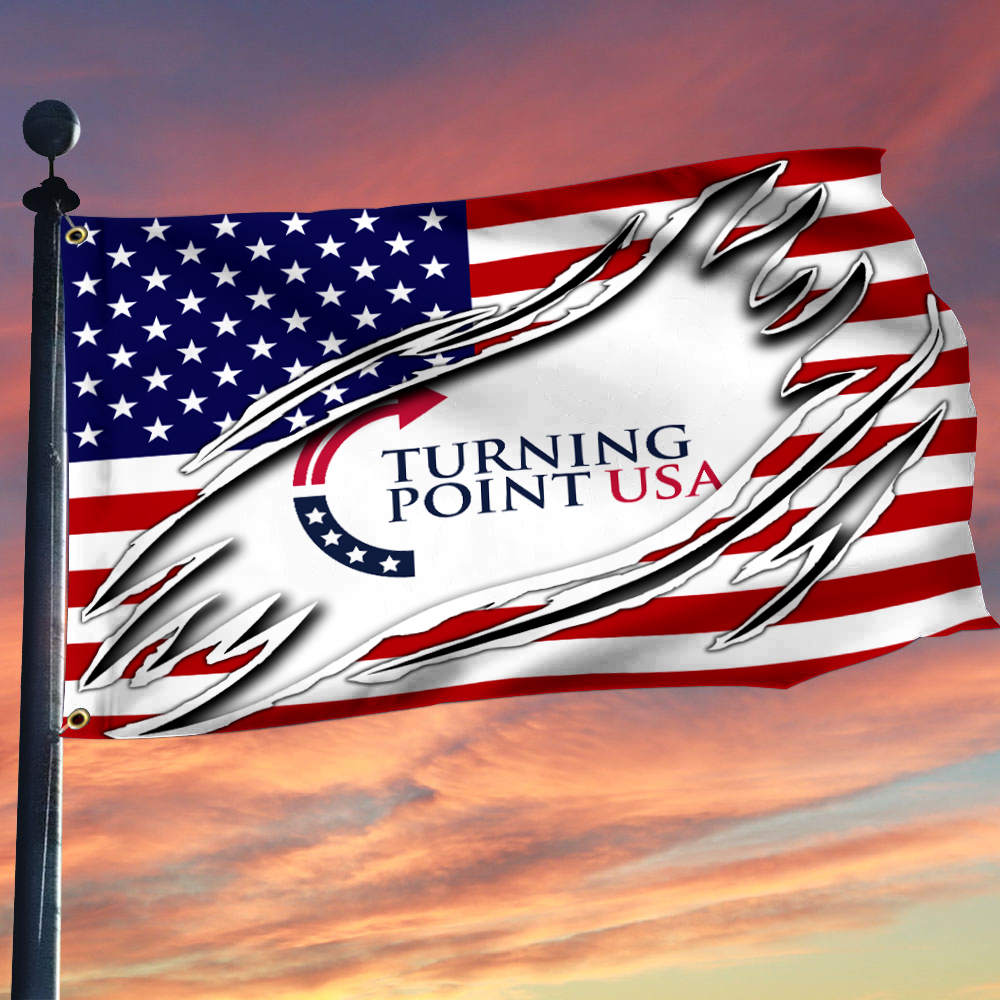 Charlie Kirk Turning Point Flag RIP Charlie Kirk TPUSA Merch Best Patriotic Decorations