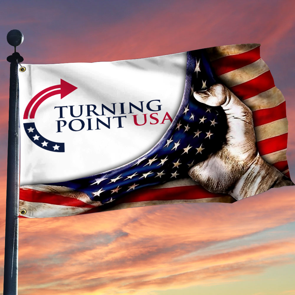 Charlie Kirk Turning Point Flag RIP Charlie Kirk TPUSA Merch Patriotic Decorations