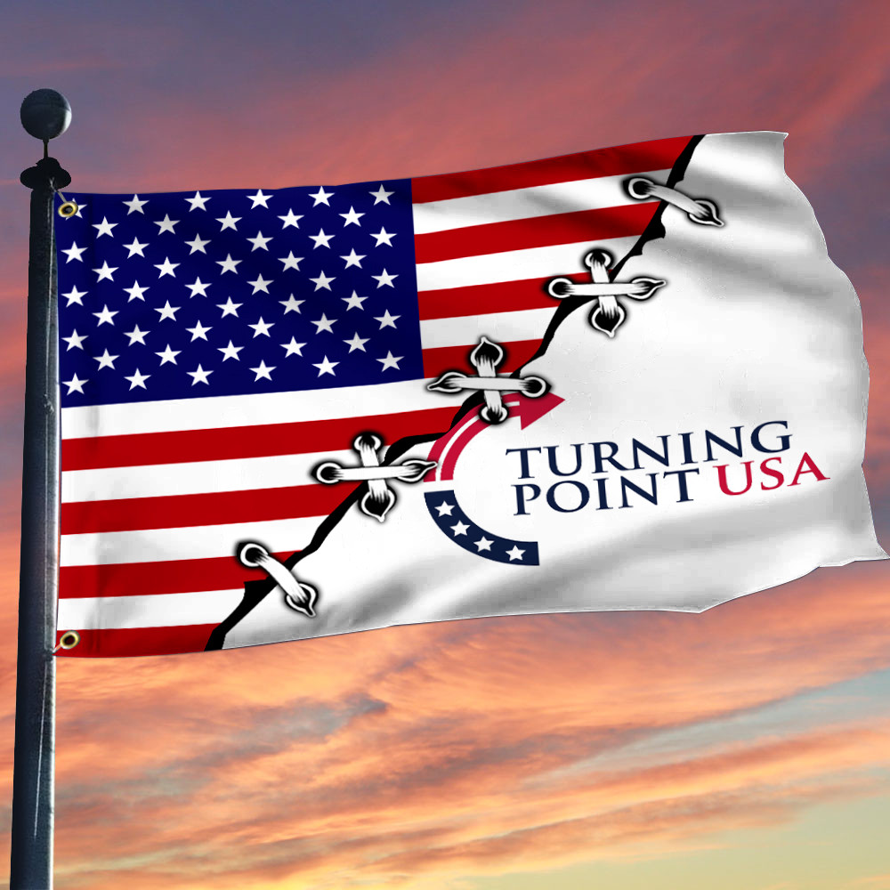 Charlie Kirk Turning Point Flag TPUSA American Flag Logo R.I.P Charlie Kirk 47 Merch