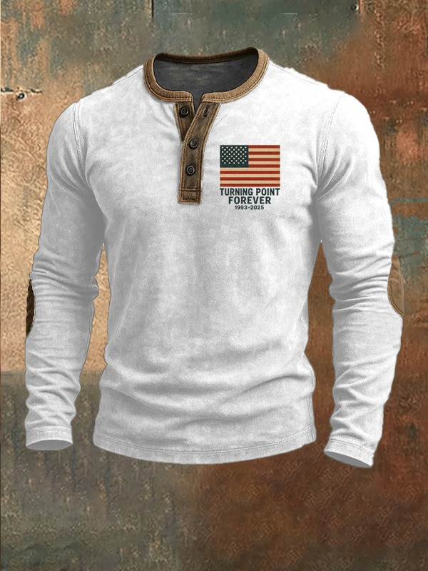 Charlie Kirk Turning Point Forever Men's Button Long Sleeve Shirt Turning Point USA Apparel
