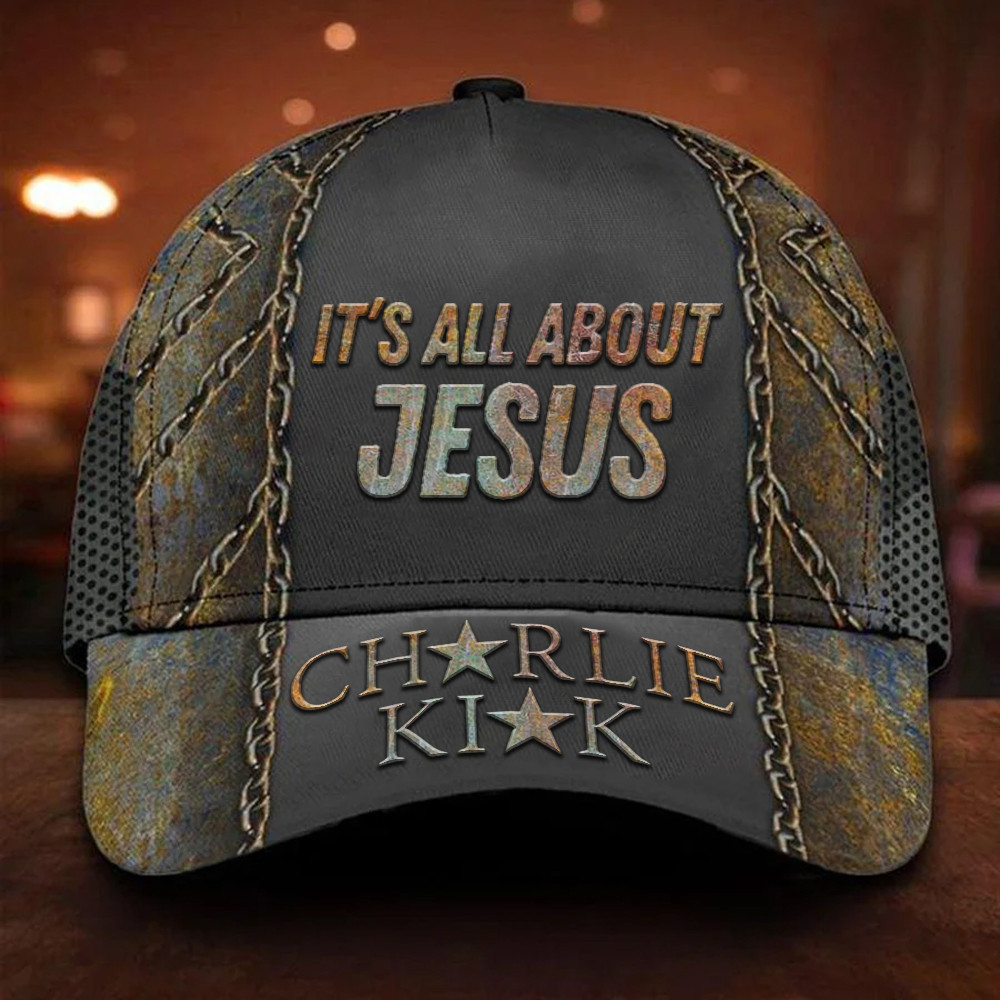 Charlie Kirk Turning Point Hat It's All About Jesus Charlie Kirk TPUSA Merch Gifts