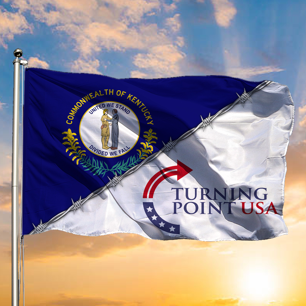 Charlie Kirk Turning Point USA Flag Bluegrass Freedom Violence Against For Outside Decor