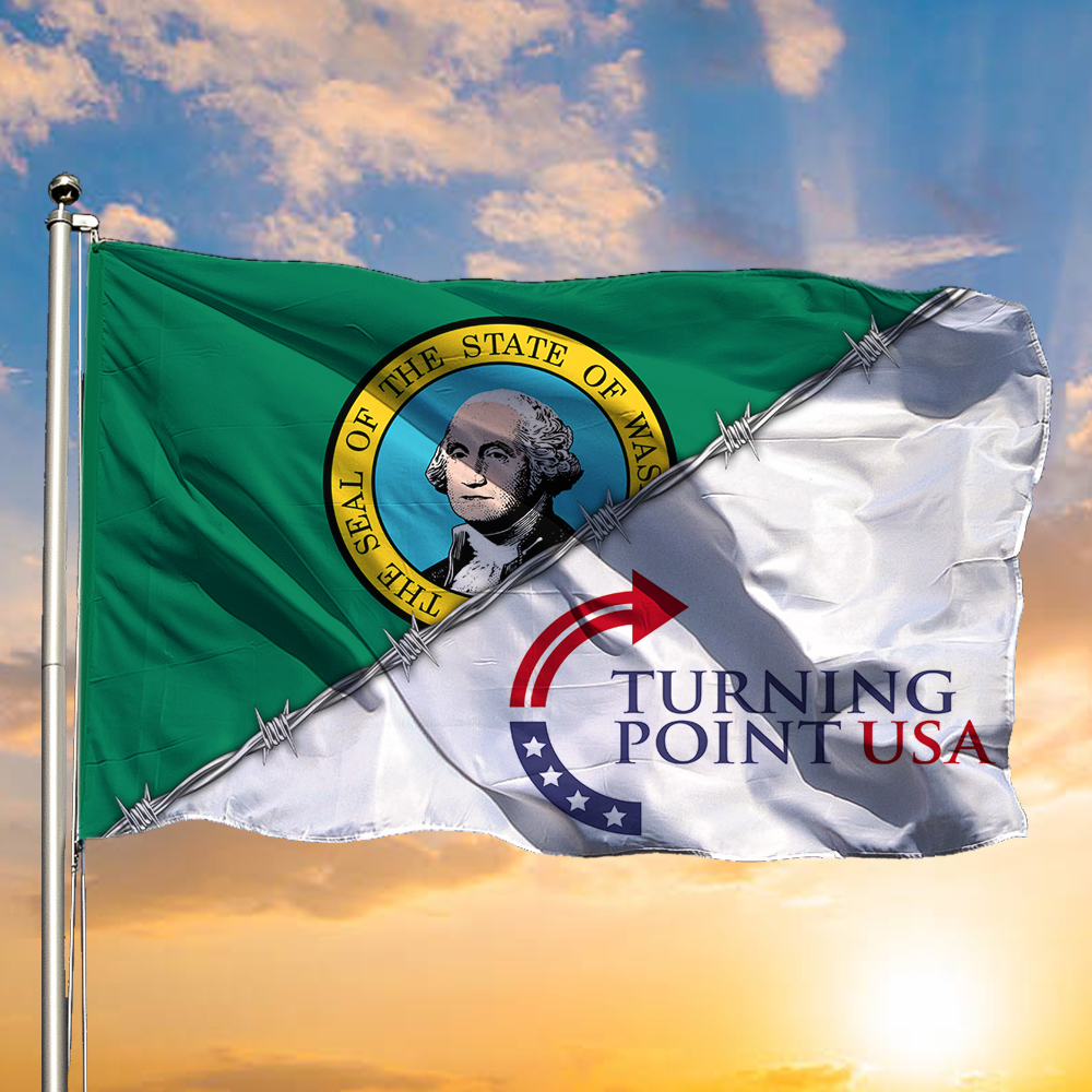 Charlie Kirk Turning Point USA Flag Evergreen Freedom Make America Great Again Flag For Her