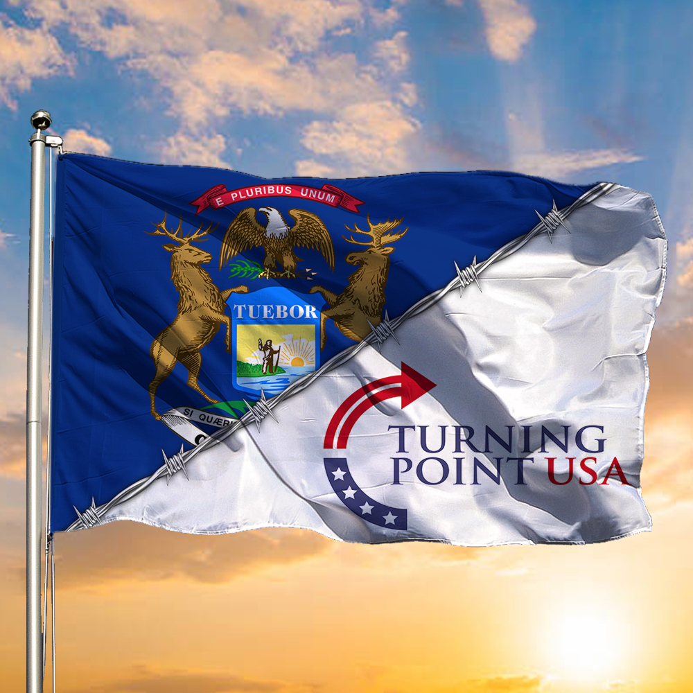 Charlie Kirk Turning Point USA Flag Great Lakes Freedom TPUSA Freedom Merch For Decor