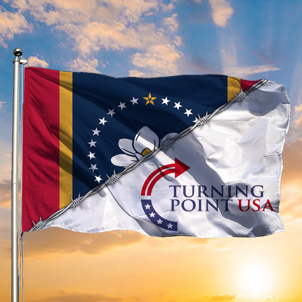 Charlie Kirk Turning Point USA Flag Magnolia Freedom Never Forgotten Merch For Decor