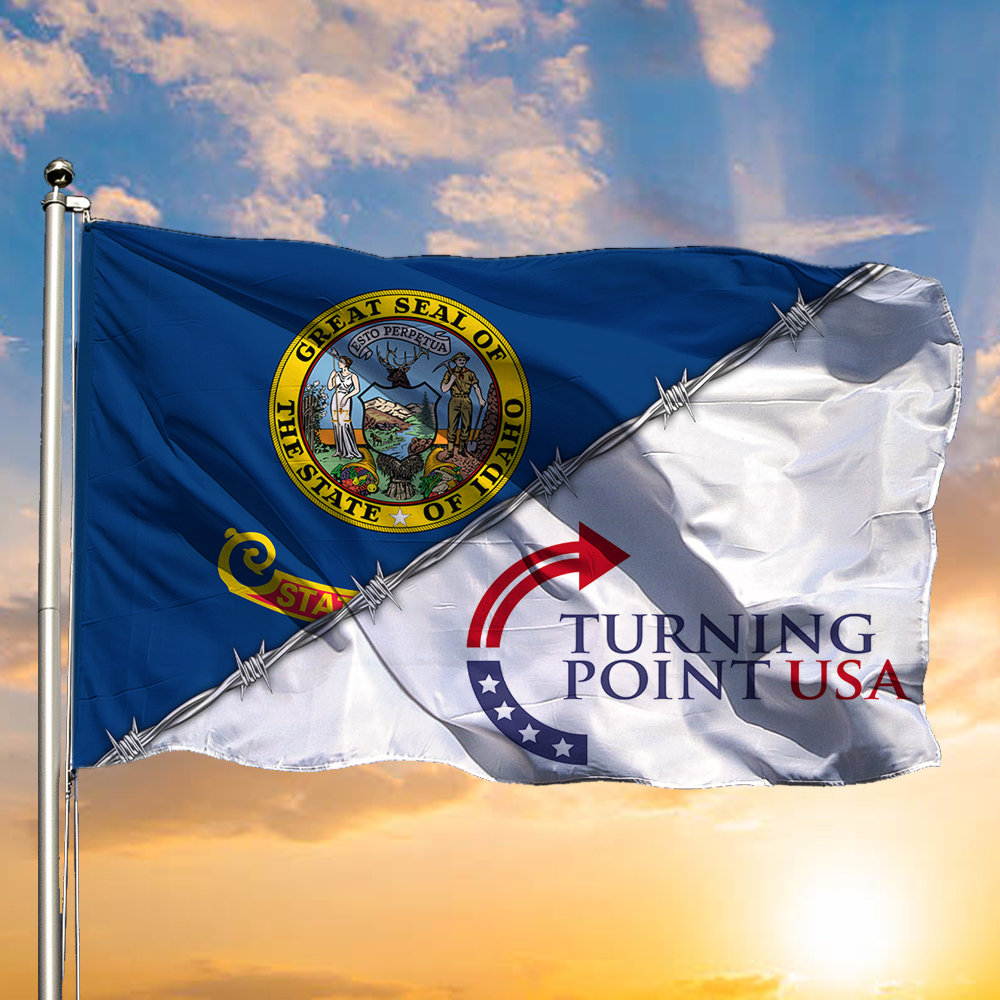 Charlie Kirk Turning Point USA Flag Make Charlie Proud Gem State Freedom Flag For Decor