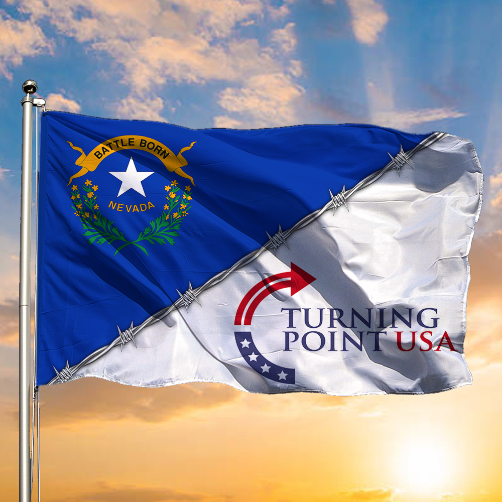 Charlie Kirk Turning Point USA Flag Silver Freedom Never Forgotten Merch For Decorations