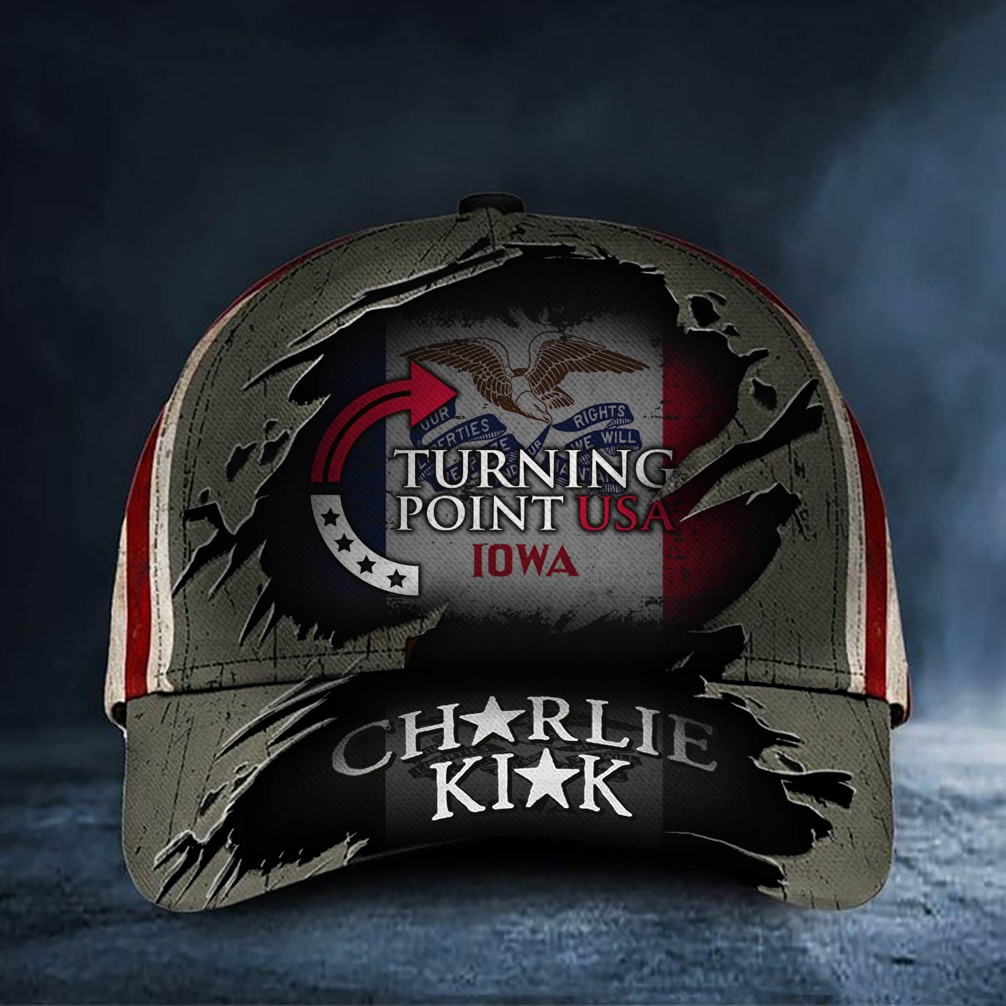 Charlie Kirk Turning Point USA Hat Hawkeye Freedom Make Freedom Great Again Baseball Cap For Him