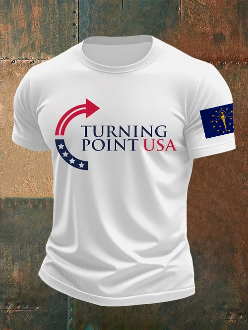 Charlie Kirk Turning Point USA T-Shirt Justice For Charlie Kirk Hoosier Pride Clothes Presents