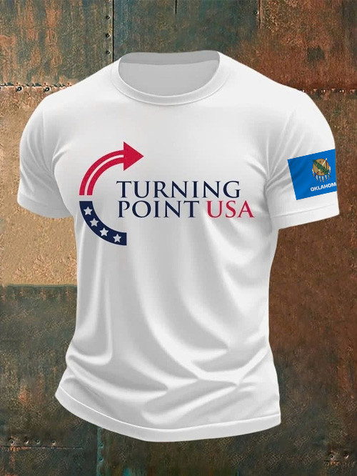 Charlie Kirk Turning Point USA T-Shirt Sooner Freedom TPUSA Merch For Proud Supporters