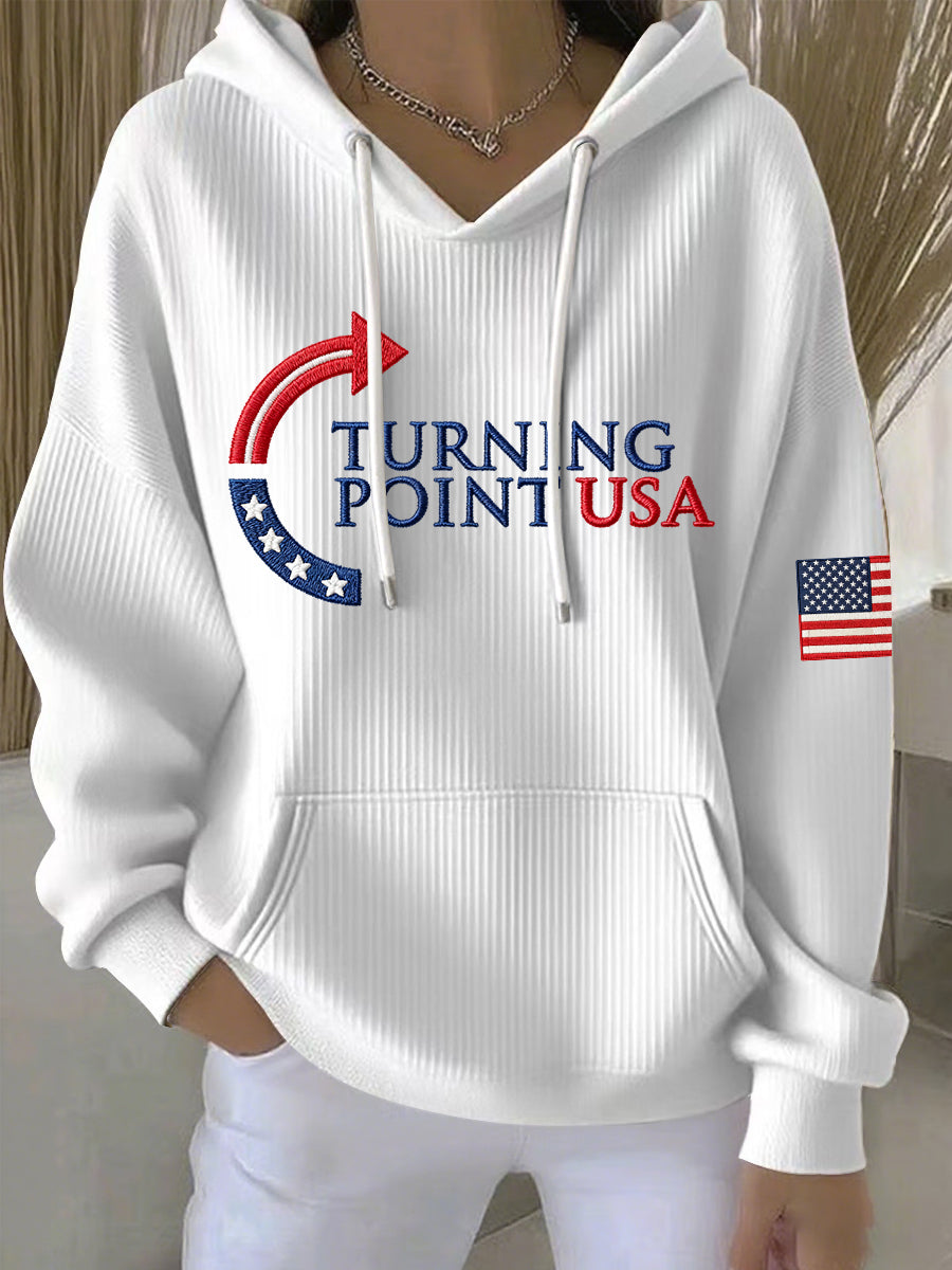 Charlie Kirk Turning Point Usa Trump Commemorative Hoodie White Turning Point Usa Merchandise Store