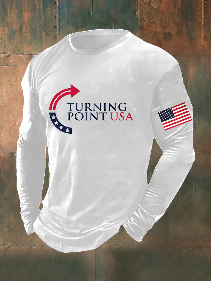 Charlie Kirk Turning Point Usa Trump Commemorative Long Sleeve T Shirt White Charlie Kirk 77 Clothing