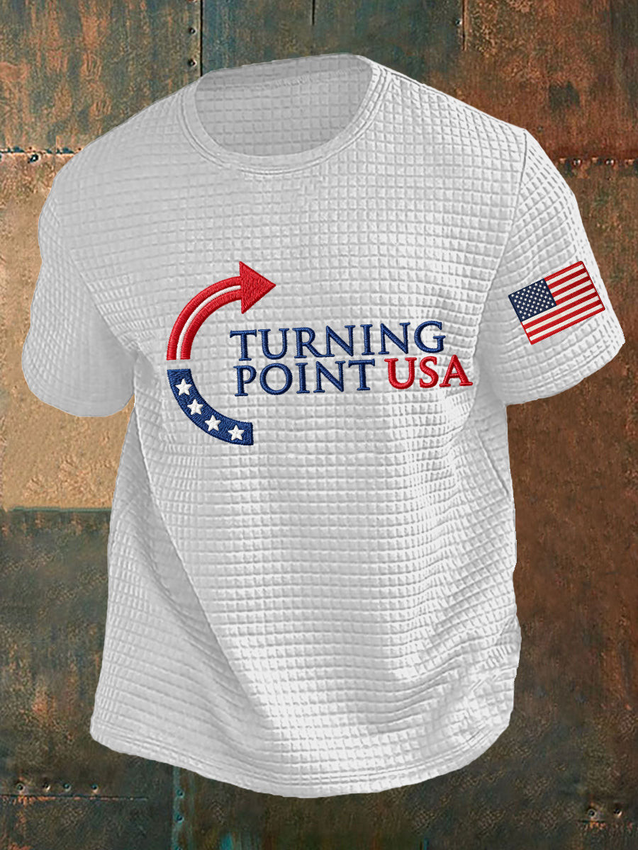 Charlie Kirk Turning Point Usa Trump Commemorative Short Sleeve Shirt White Charlie Kirk 47 Merch