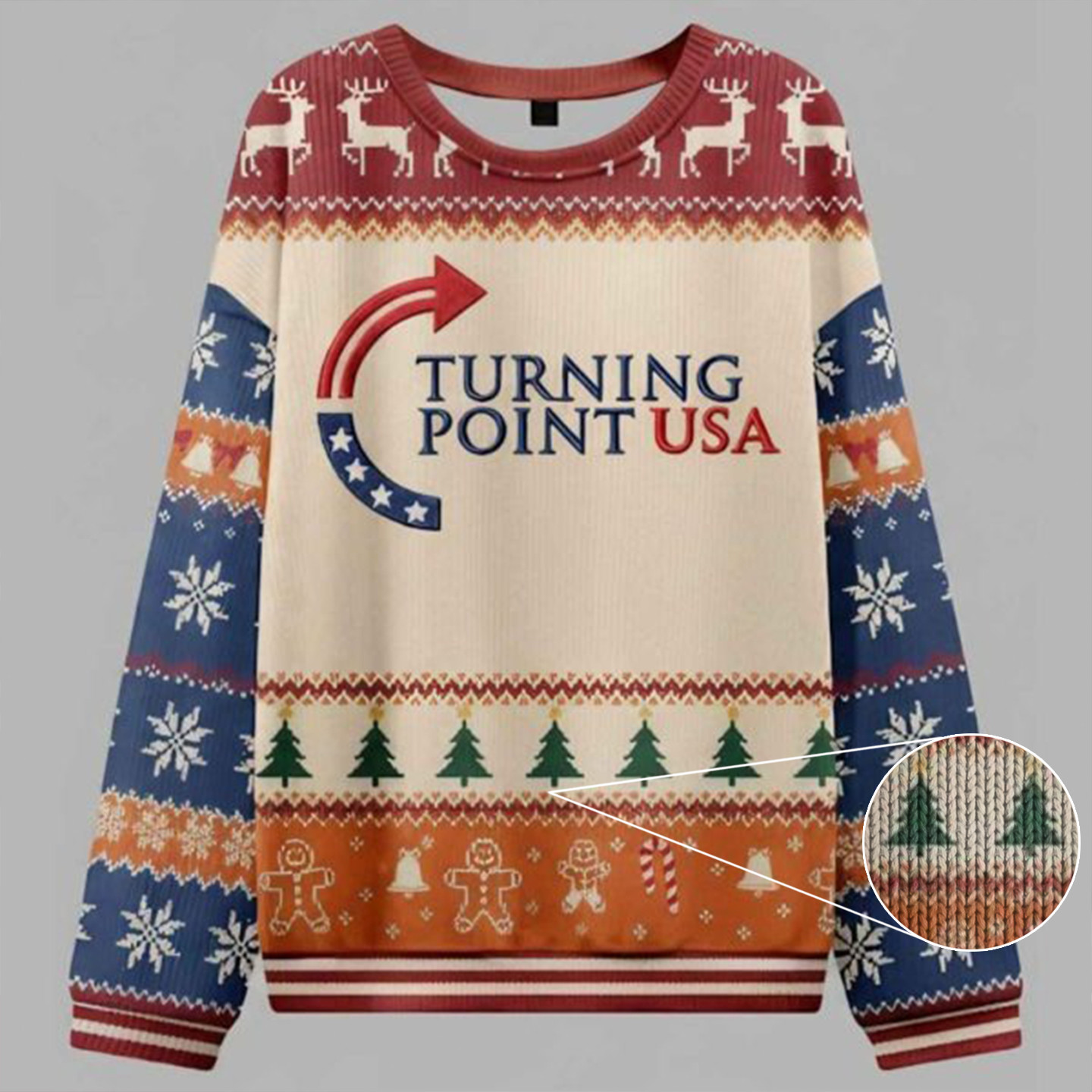 Charlie Kirk Turning Point USA Ugly Christmas Sweater Charlie Kirk Merchandise For Sale