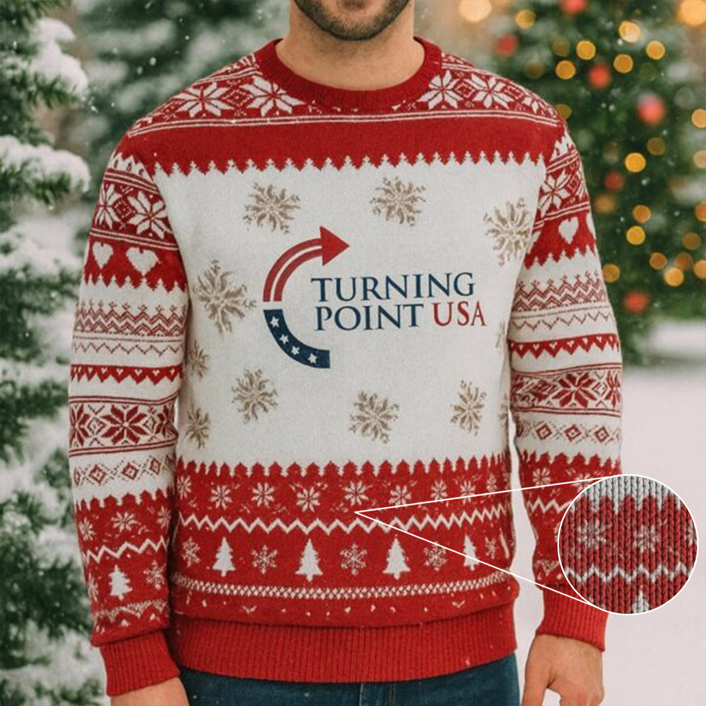 Charlie Kirk Turning Point USA Ugly Christmas Sweater TPUSA Merch Charlie Kirk Clothing Gifts