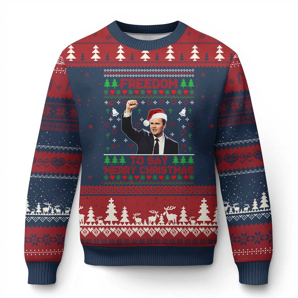 Charlie Kirk Ugly Christmas Sweater Freedom Xmas Clothing Present Ideas For Fan Merch