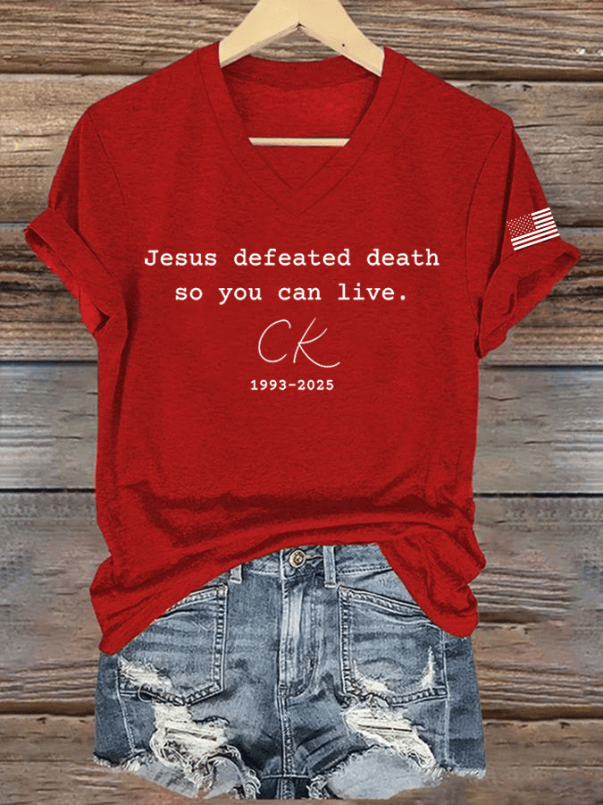 Charlie Kirk V-Neck Shirt Charlie Kirk Shirts for Sale TPUSA Merch Charlie Memorial Gifts for Mom