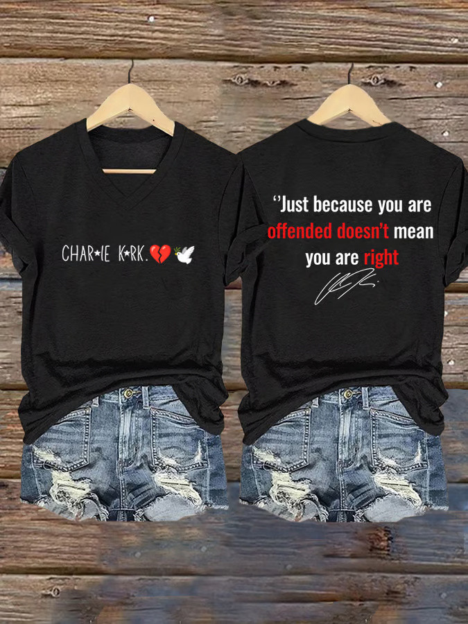 Charlie Kirk V-neck Shirt Kirk Shooters Shirt Gifts For Trump Lovers