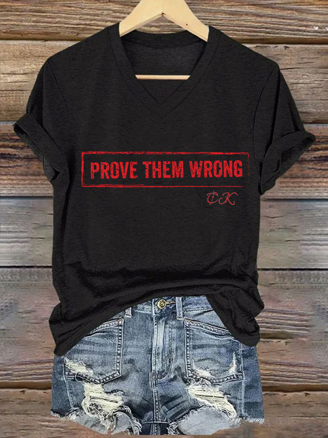 Charlie Kirk V-neck Shirt Prove Them Wrong Apparel Charlie Kirk Shirt Trump 45-47 Merch