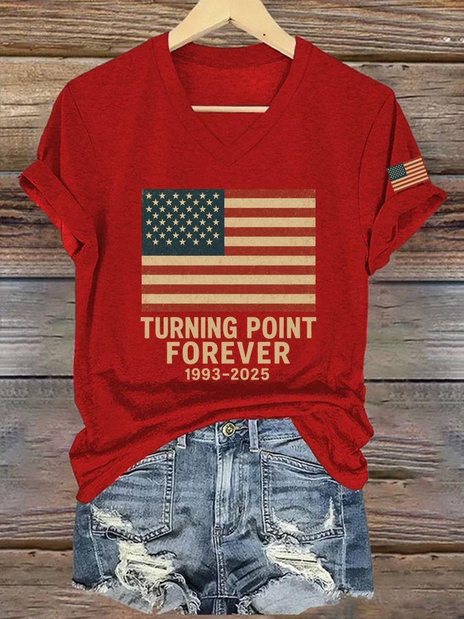 Charlie Kirk V-Neck Shirt Turning Point Forever 1993 2025 Shirt Charlie Kirk T-Shirt
