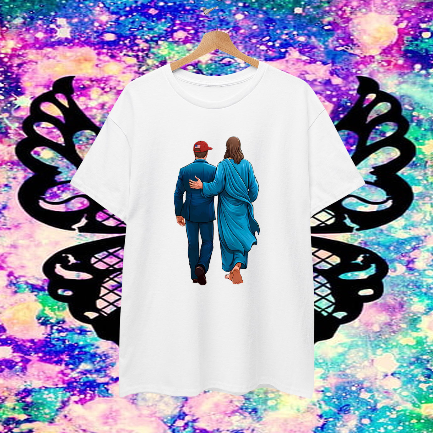 Charlie Kirk Walking with Jesus T-Shirt