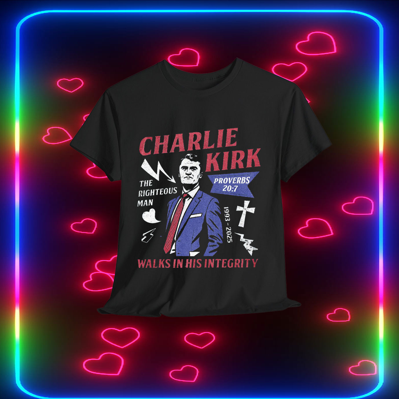 Charlie Kirk Walks In His Integrity Shirt