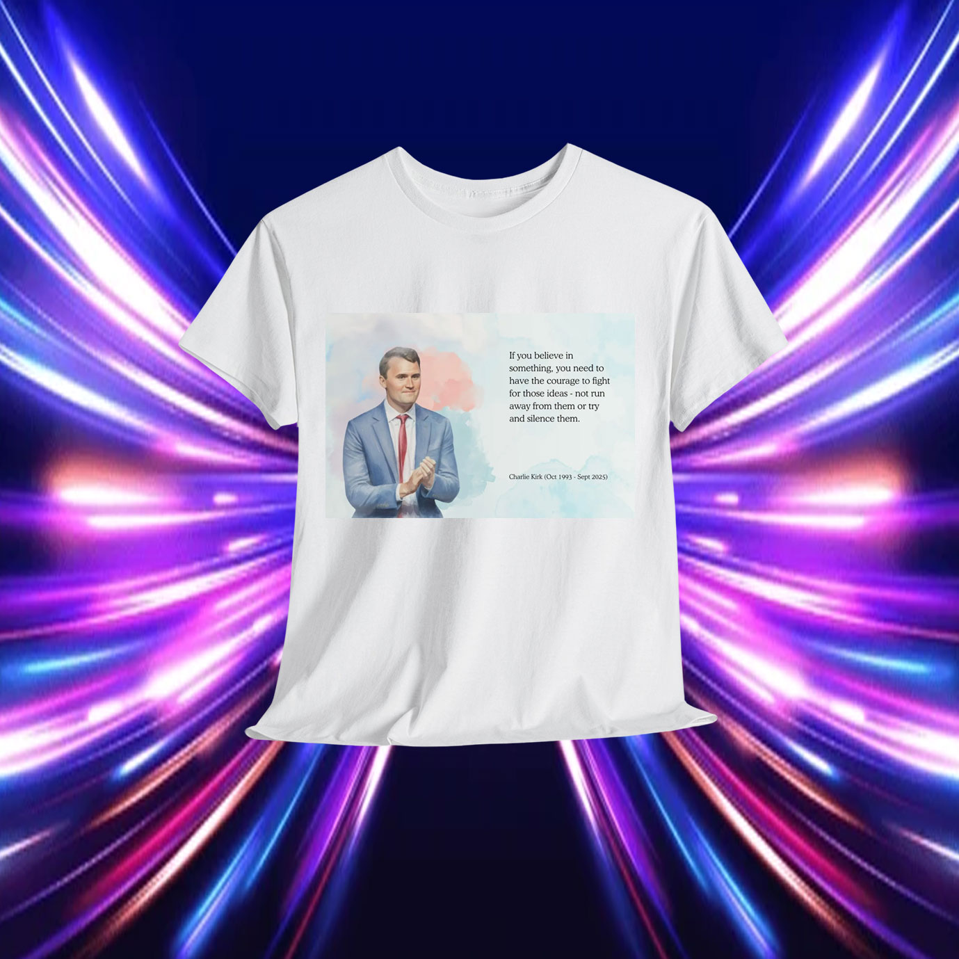 Charlie Kirk Watercolor Portrait Shirt